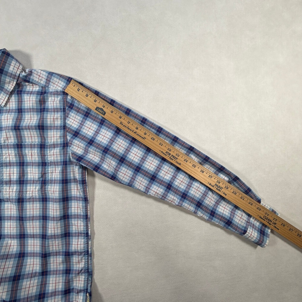 ExOfficio Insect Shield Mens Small Blue Plaid Long Sleeve Button Down Shirt - Picture 6 of 11